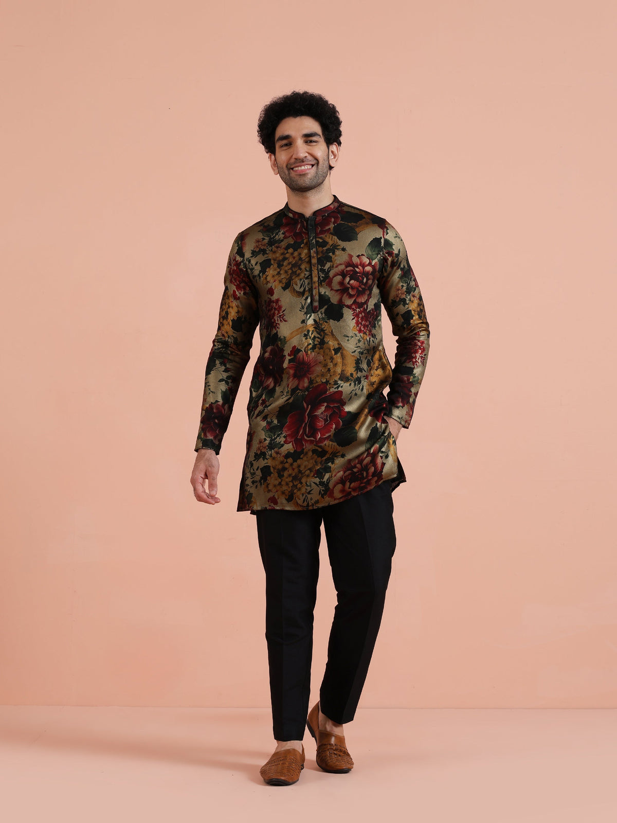 Multicolor Floral Printed Mid Kurta