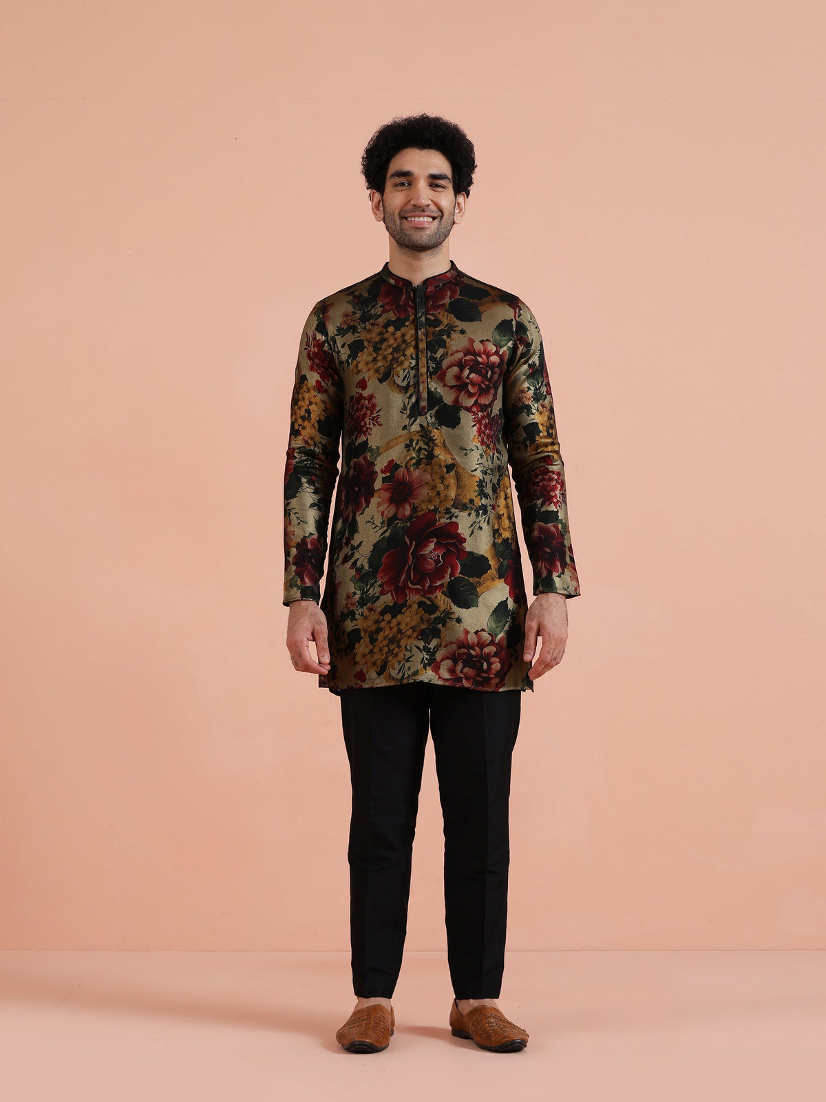 Multicolor Floral Printed Mid Kurta