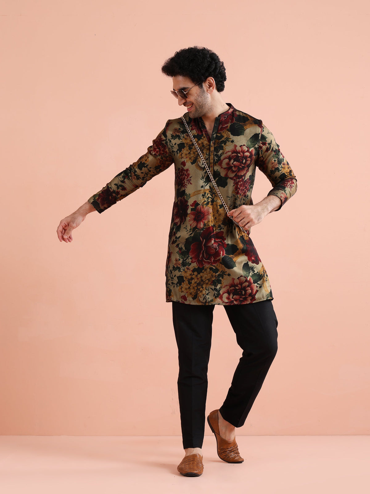 Multicolor Floral Printed Mid Kurta
