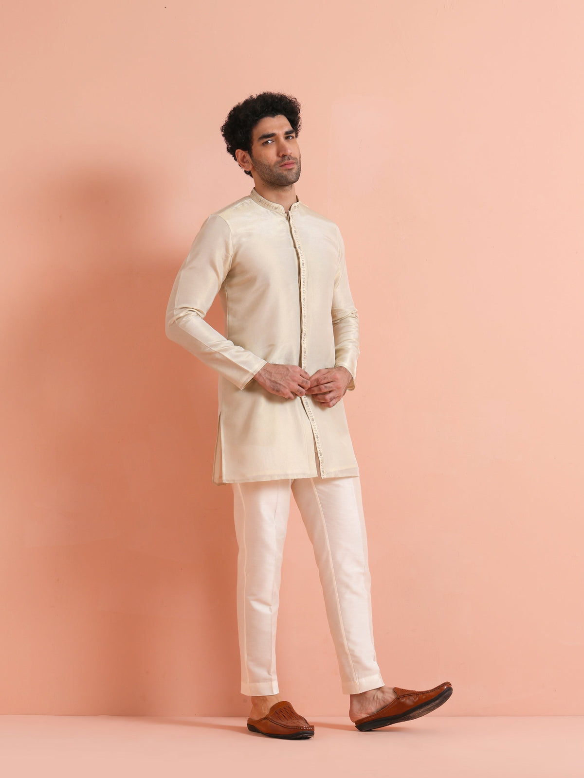 Ivory Kurta with Subtle Embroidery