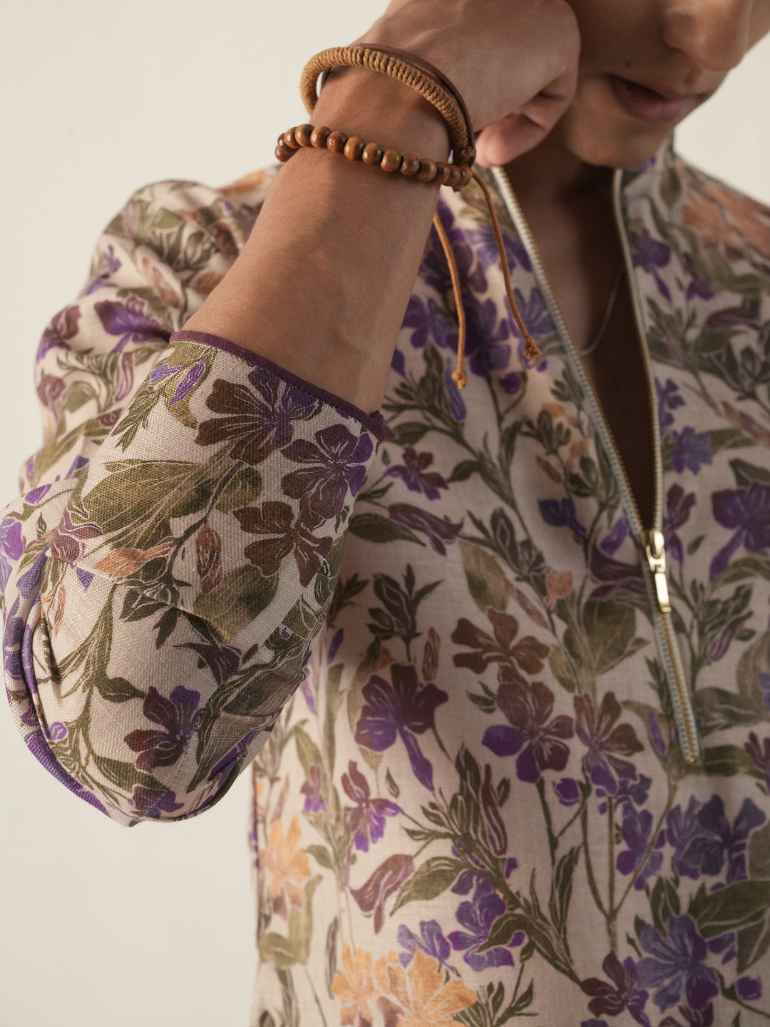 Men Multicolor Cotton Print Kurta