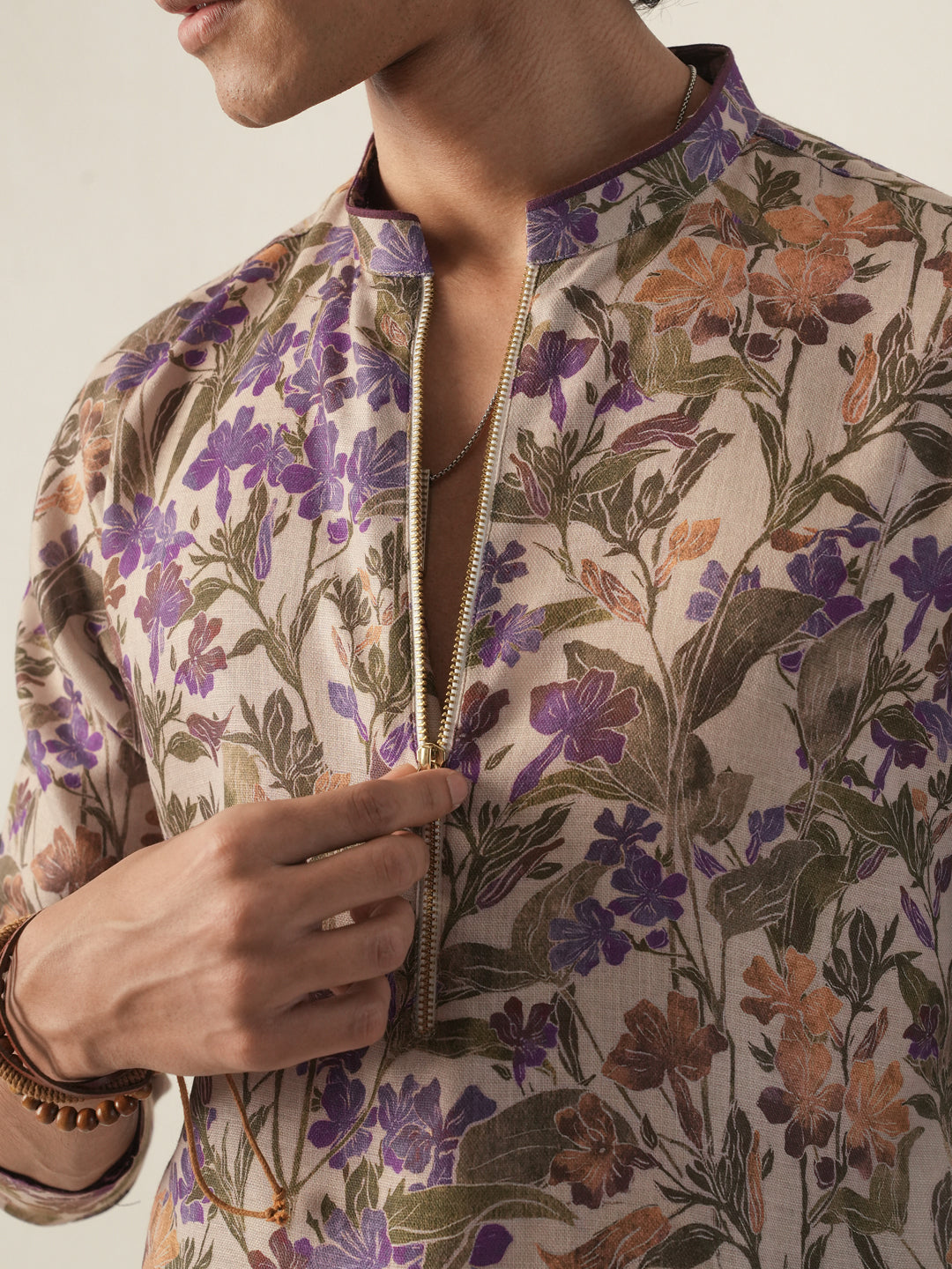 Men Multicolor Cotton Print Kurta