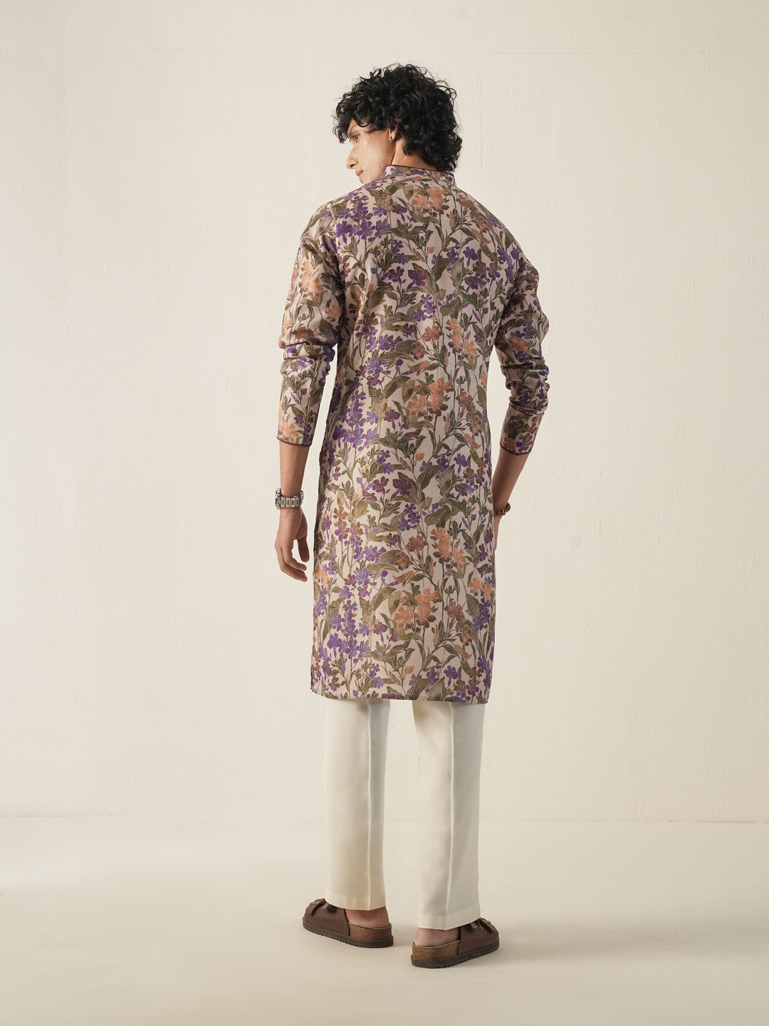 Men Multicolor Cotton Print Kurta