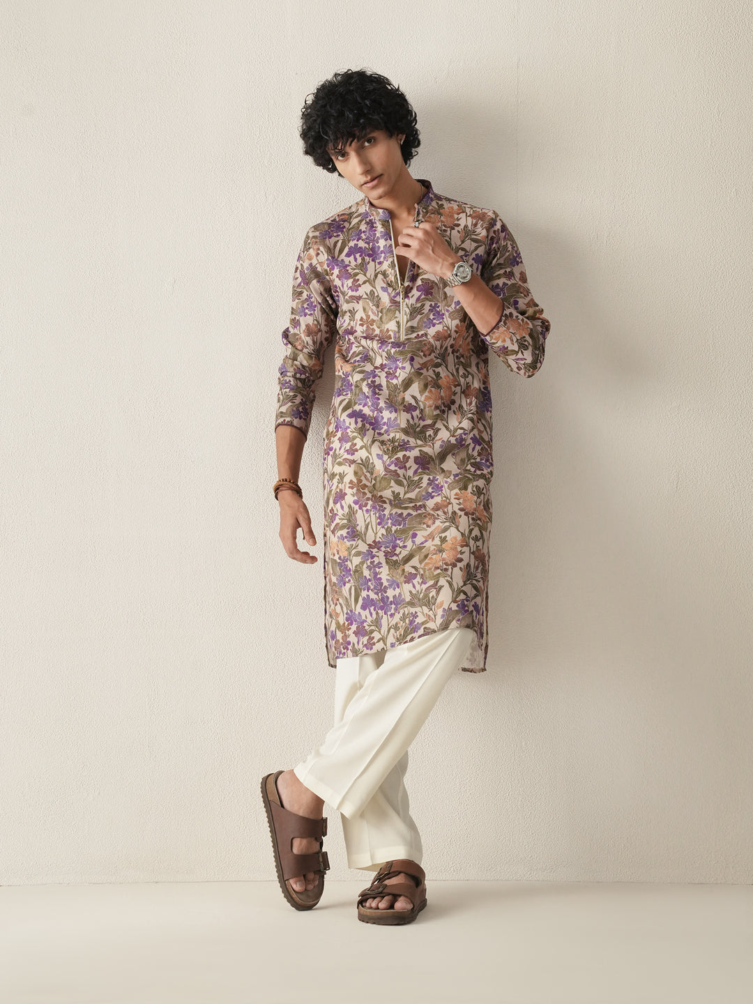 Men Multicolor Cotton Print Kurta