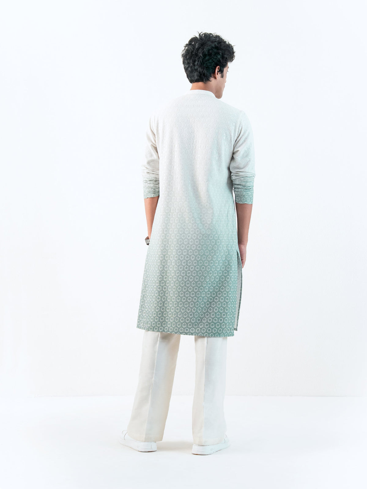 Mens Ombre Rayon Embroidery Kurta