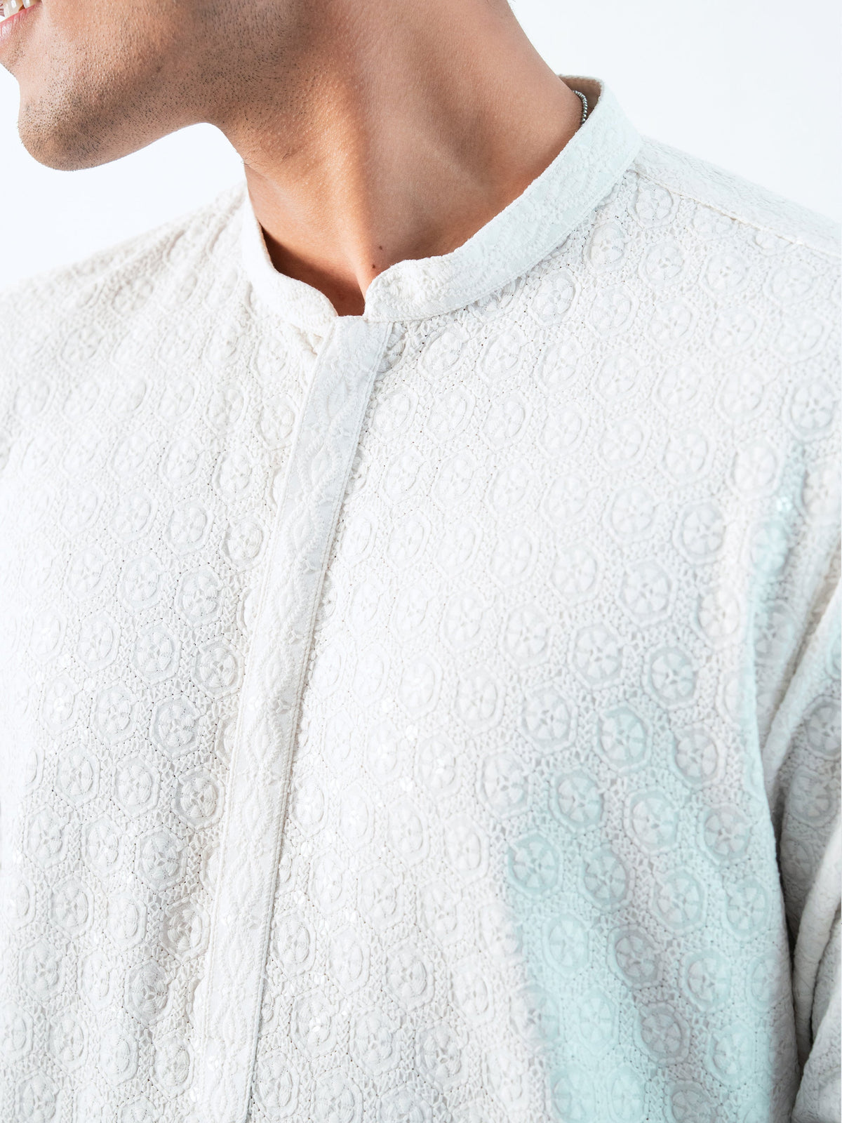 Mens Ombre Rayon Embroidery Kurta
