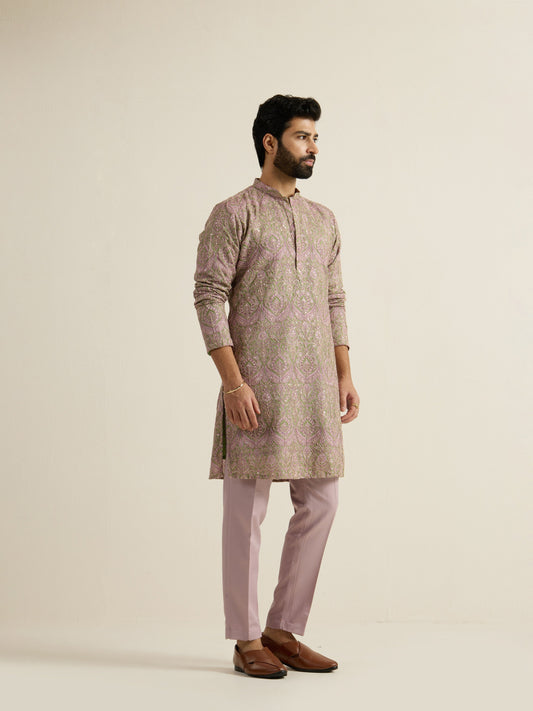 Mens Multicolor Blended Print Kurta